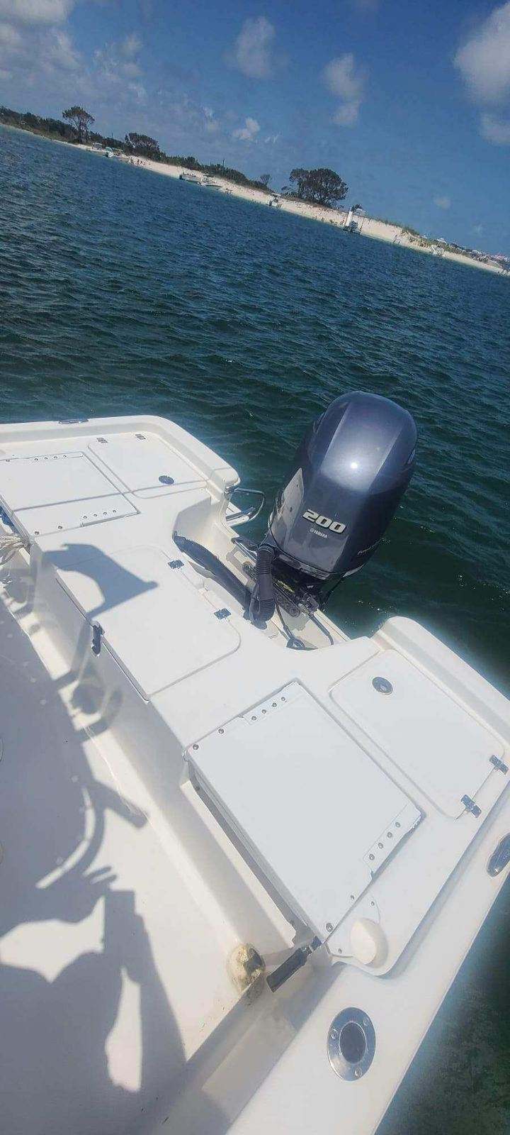 engine of a center console boat