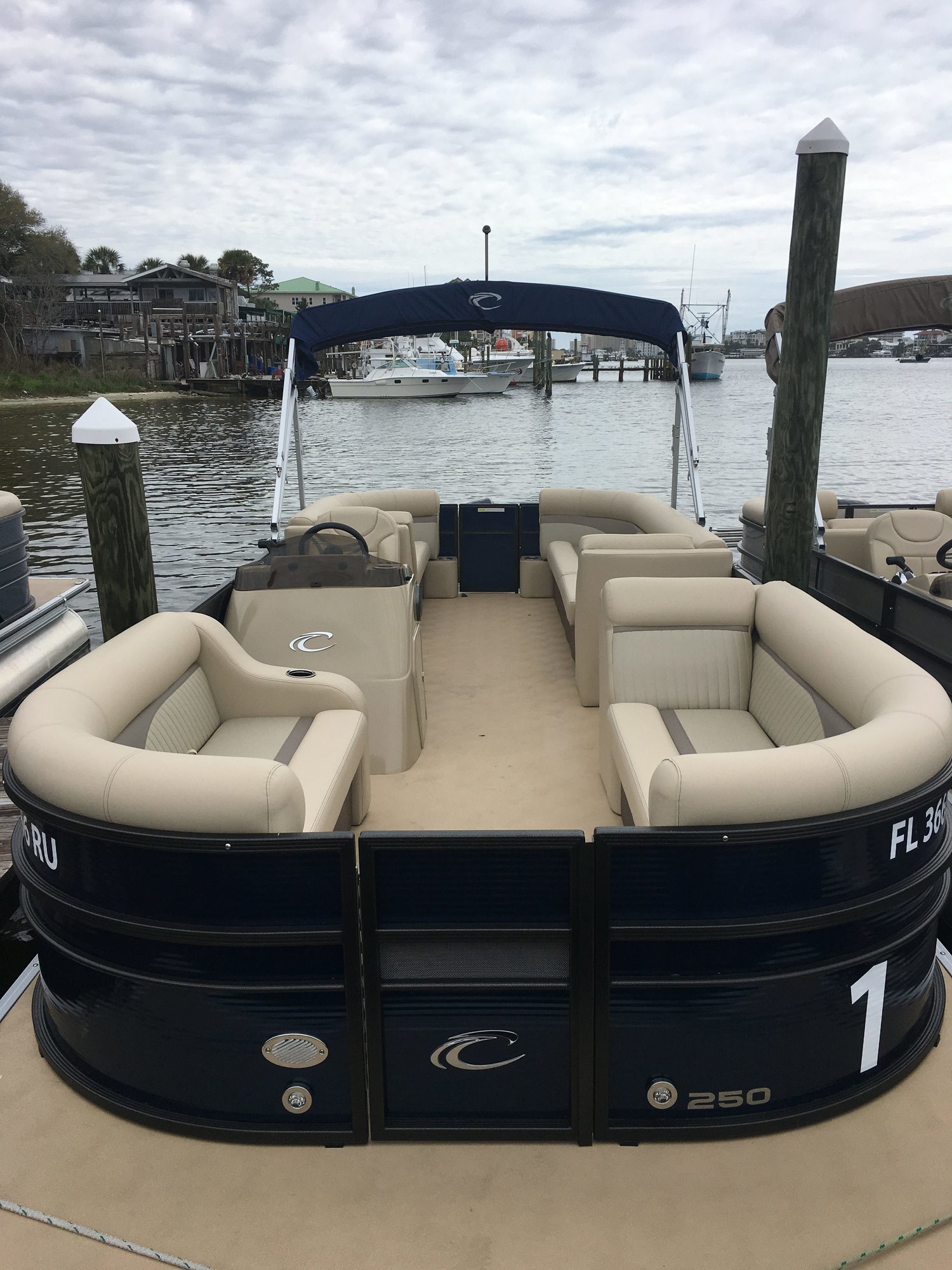 pontoon boat docked