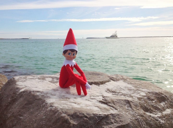 destin elf on the shelf jetties rocks