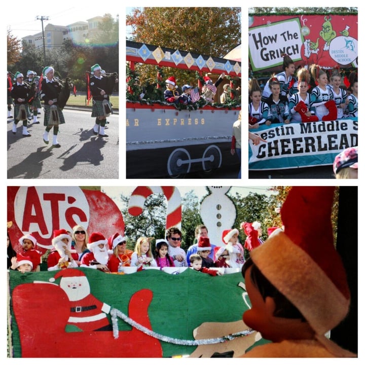 elf on the shelf goes to a Christmas parade on land