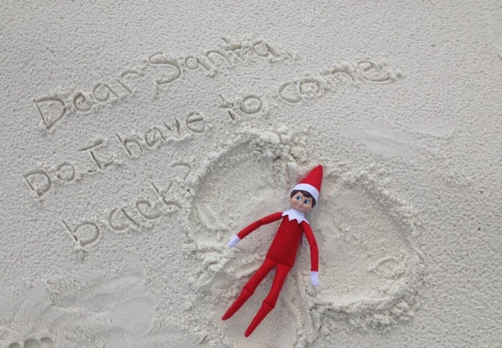 elf sand angel on Destin beach
