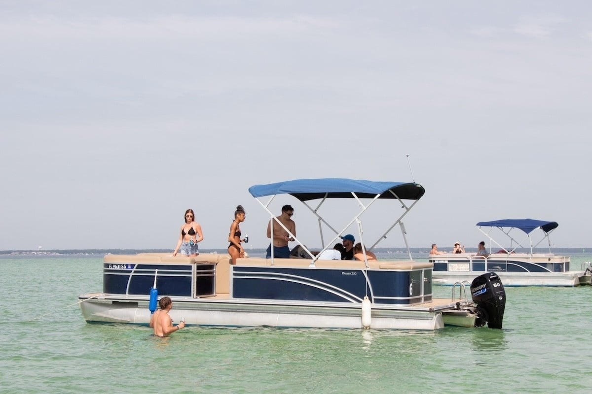 Pontoon Party with Friends at Crab Island in Destin, FL