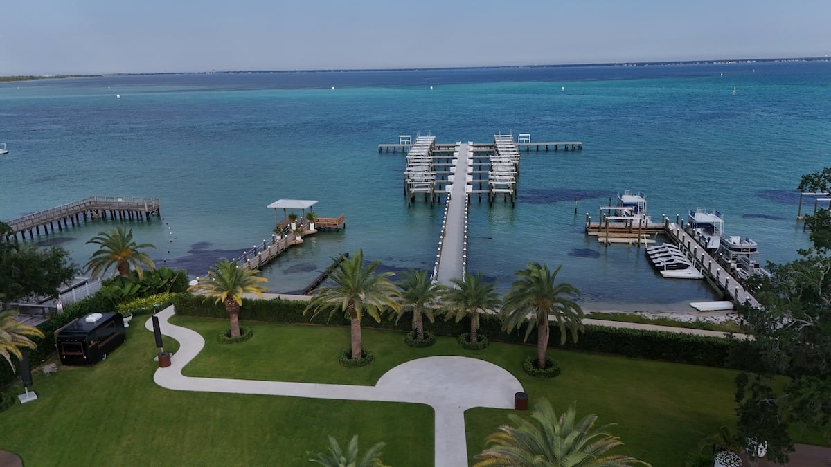 the alice property, docks with slips, and grounds in destin fl